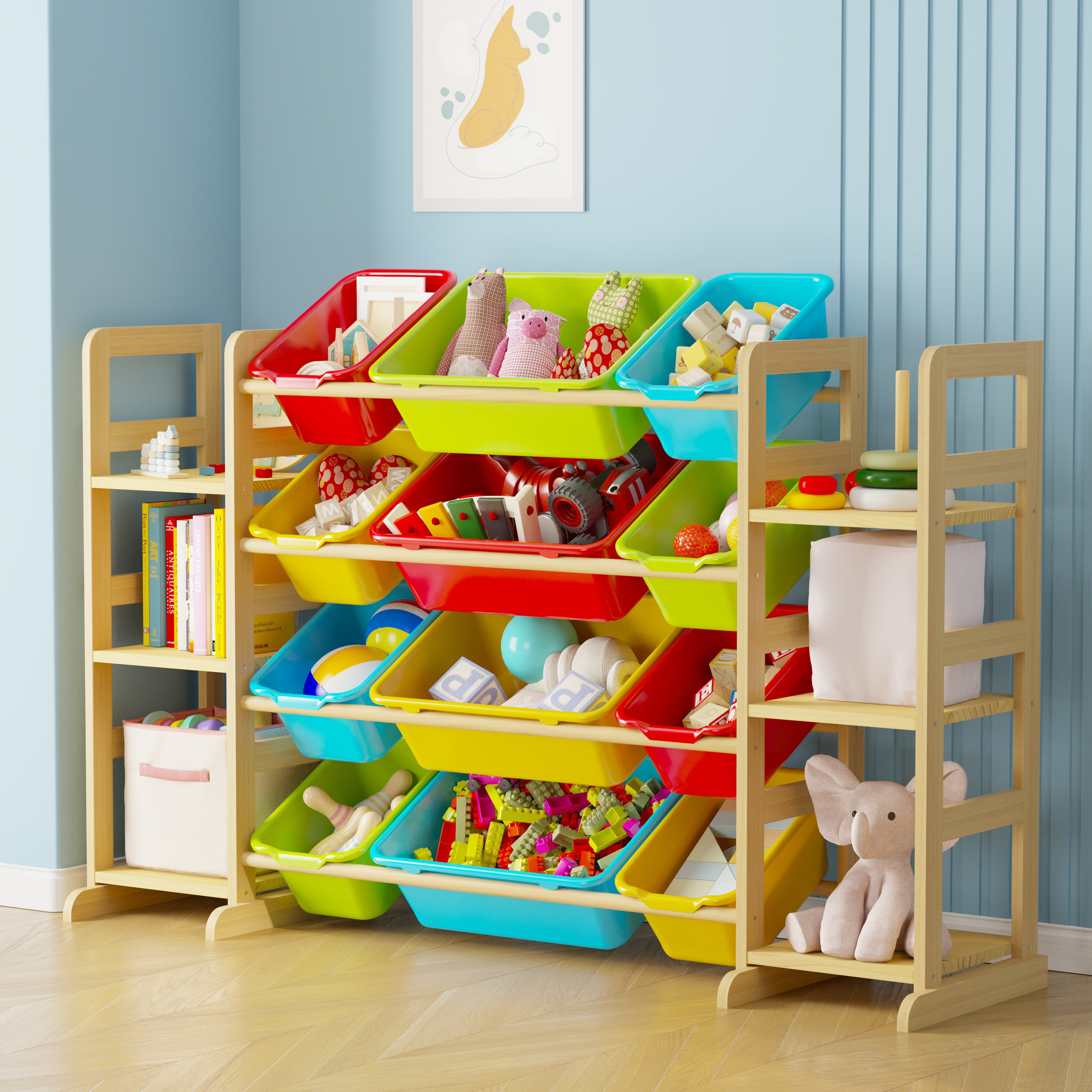 SpaceAid Toy Storage Organizer with 6 Shelves & 12 Bins – Kids